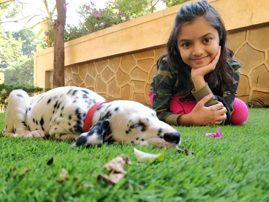 sweet little online student of Guru at home, Reisha Gandhi