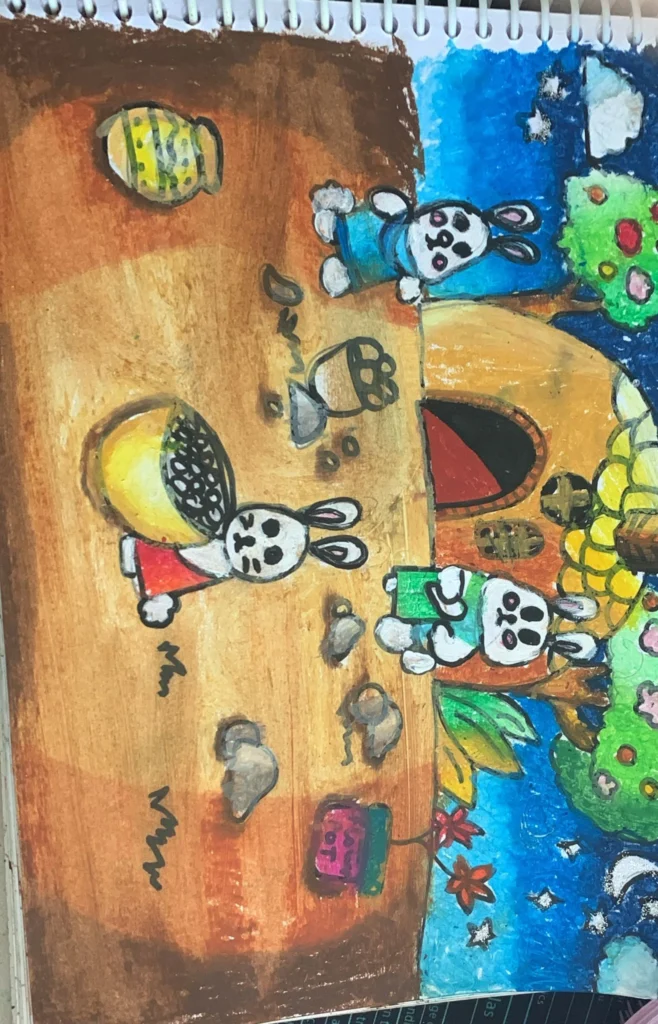 Bunny Drawing by Soumyaa